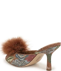 Circus NY by Sam Edelman Glenda Fluff Feather Detail Floral Fabric Peep Toe Dress Pumps
