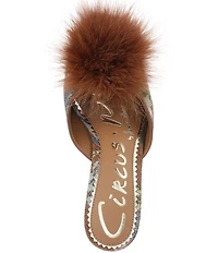Circus NY by Sam Edelman Glenda Fluff Feather Detail Floral Fabric Peep Toe Dress Pumps