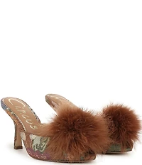Circus NY by Sam Edelman Glenda Fluff Feather Detail Floral Fabric Peep Toe Dress Pumps