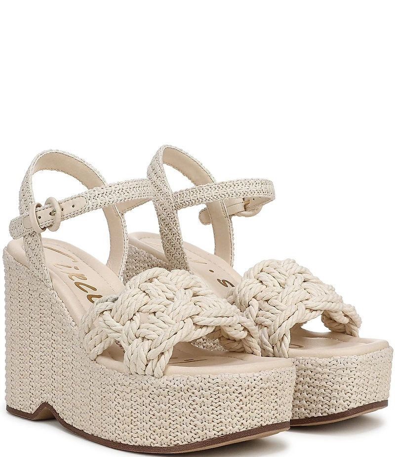 Circus NY by Sam Edelman Jackie Twisted Rope Ankle Wrap Platform Wedge Sandals