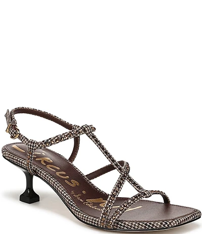 Circus NY by Sam Edelman Jaida Glitz Embellished Houndstooth Ankle Strap Dress Sandals