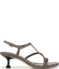 Circus NY by Sam Edelman Jaida Glitz Embellished Houndstooth Ankle Strap Dress Sandals