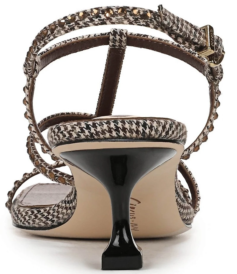 Circus NY by Sam Edelman Jaida Glitz Embellished Houndstooth Ankle Strap Dress Sandals