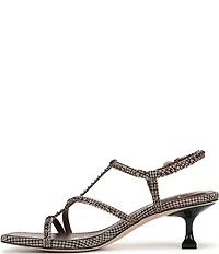 Circus NY by Sam Edelman Jaida Glitz Embellished Houndstooth Ankle Strap Dress Sandals