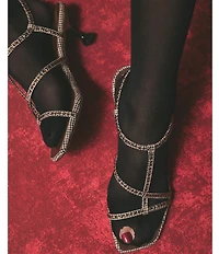 Circus NY by Sam Edelman Jaida Glitz Embellished Houndstooth Ankle Strap Dress Sandals