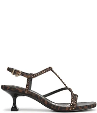 Circus NY by Sam Edelman Jaida Glitz Embellished Leopard Print Ankle Strap Dress Sandals