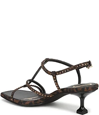 Circus NY by Sam Edelman Jaida Glitz Embellished Leopard Print Ankle Strap Dress Sandals