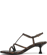 Circus NY by Sam Edelman Jaida Glitz Embellished Leopard Print Ankle Strap Dress Sandals
