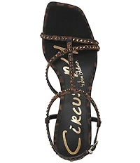 Circus NY by Sam Edelman Jaida Glitz Embellished Leopard Print Ankle Strap Dress Sandals