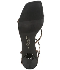 Circus NY by Sam Edelman Jaida Glitz Embellished Leopard Print Ankle Strap Dress Sandals