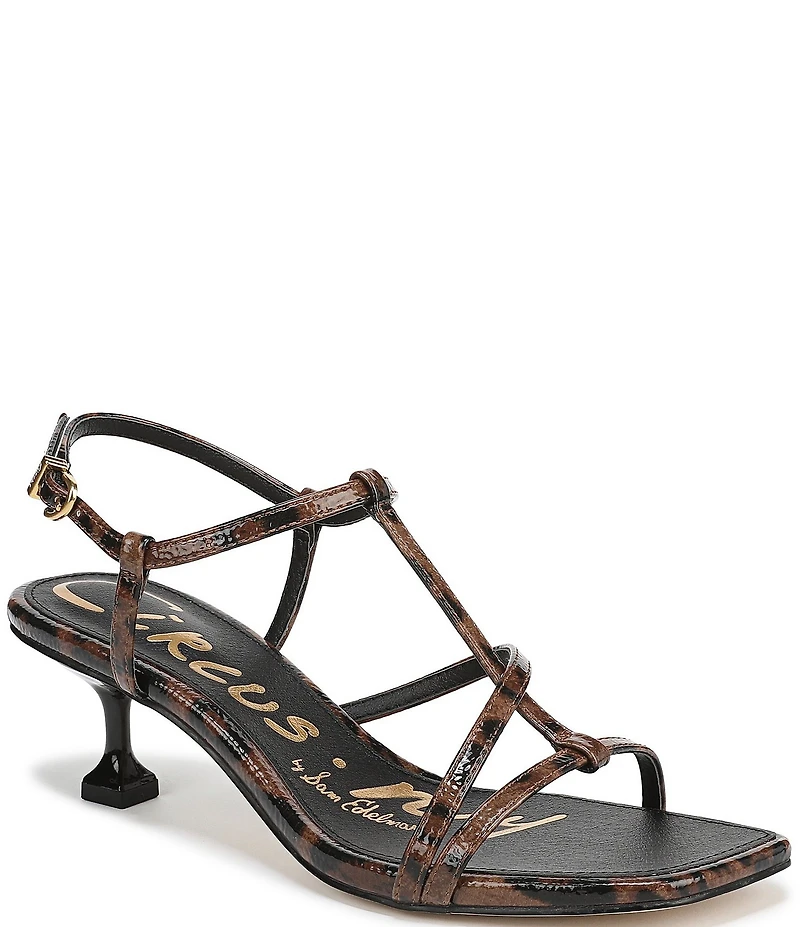 Circus NY by Sam Edelman Jaida Leopard Patent Ankle Strap Dress Sandals