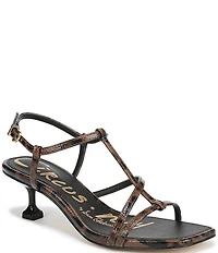 Circus NY by Sam Edelman Jaida Leopard Patent Ankle Strap Dress Sandals