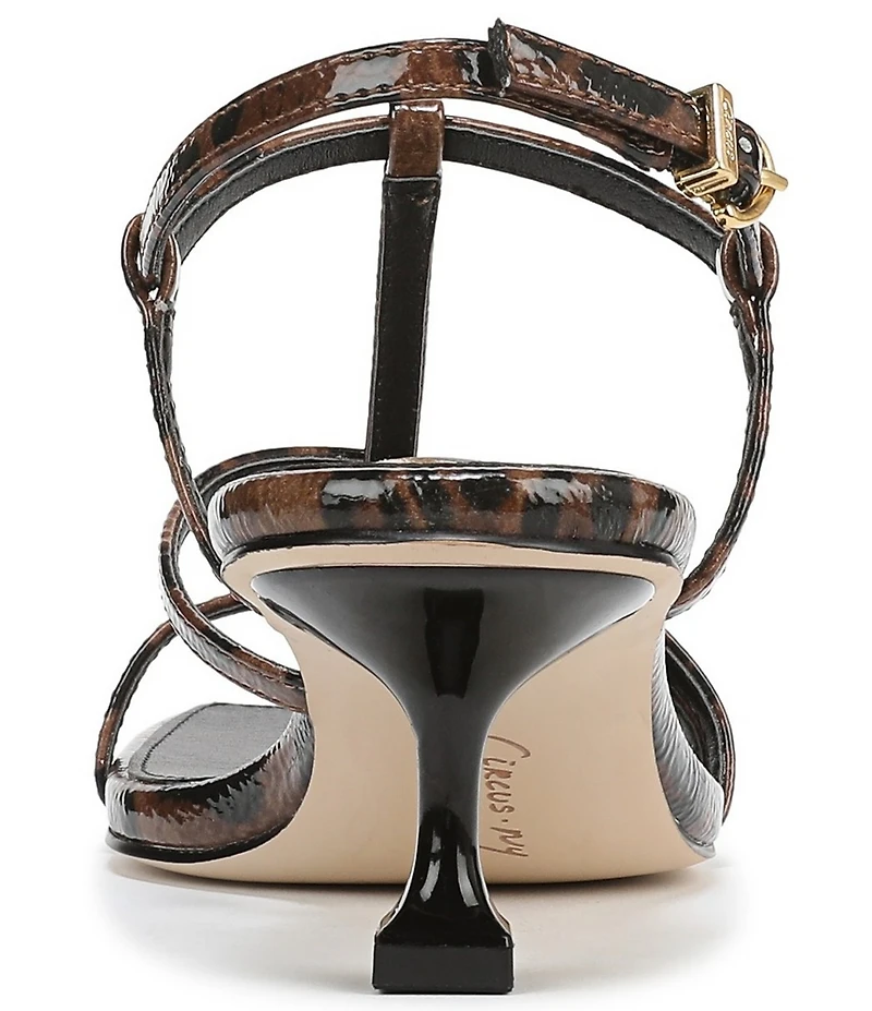 Circus NY by Sam Edelman Jaida Leopard Patent Ankle Strap Dress Sandals