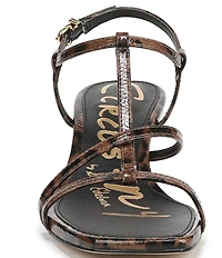 Circus NY by Sam Edelman Jaida Leopard Patent Ankle Strap Dress Sandals