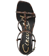 Circus NY by Sam Edelman Jaida Leopard Patent Ankle Strap Dress Sandals