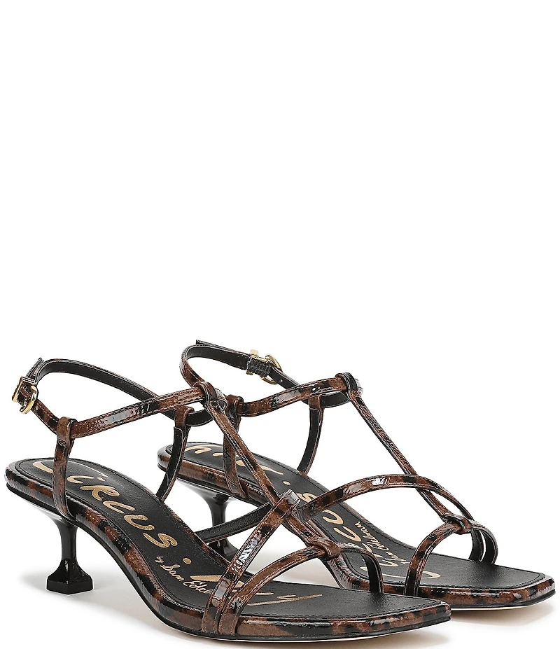 Circus NY by Sam Edelman Jaida Leopard Patent Ankle Strap Dress Sandals