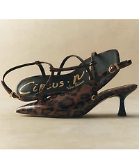 Circus NY by Sam Edelman Jaida Leopard Patent Ankle Strap Dress Sandals