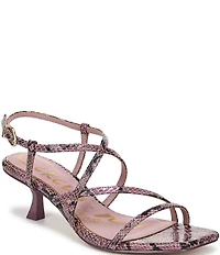 Circus NY by Sam Edelman Jasmine Snake Print Ankle Strap Dress Sandals