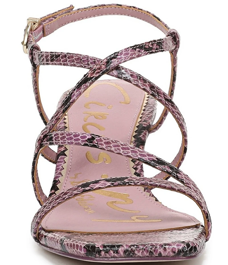 Circus NY by Sam Edelman Jasmine Snake Print Ankle Strap Dress Sandals