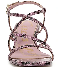 Circus NY by Sam Edelman Jasmine Snake Print Ankle Strap Dress Sandals