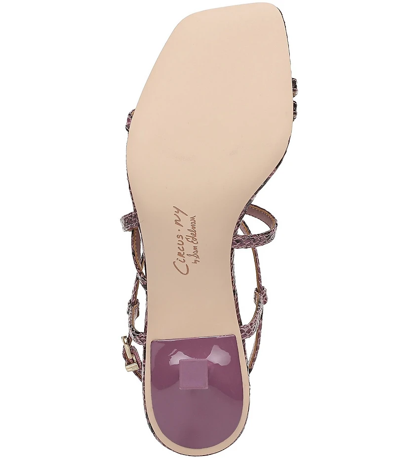 Circus NY by Sam Edelman Jasmine Snake Print Ankle Strap Dress Sandals