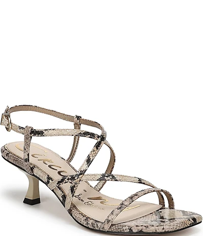 Circus NY by Sam Edelman Jasmine Snake Print Ankle Strap Dress Sandals