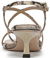 Circus NY by Sam Edelman Jasmine Snake Print Ankle Strap Dress Sandals