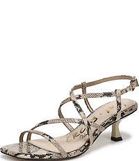 Circus NY by Sam Edelman Jasmine Snake Print Ankle Strap Dress Sandals