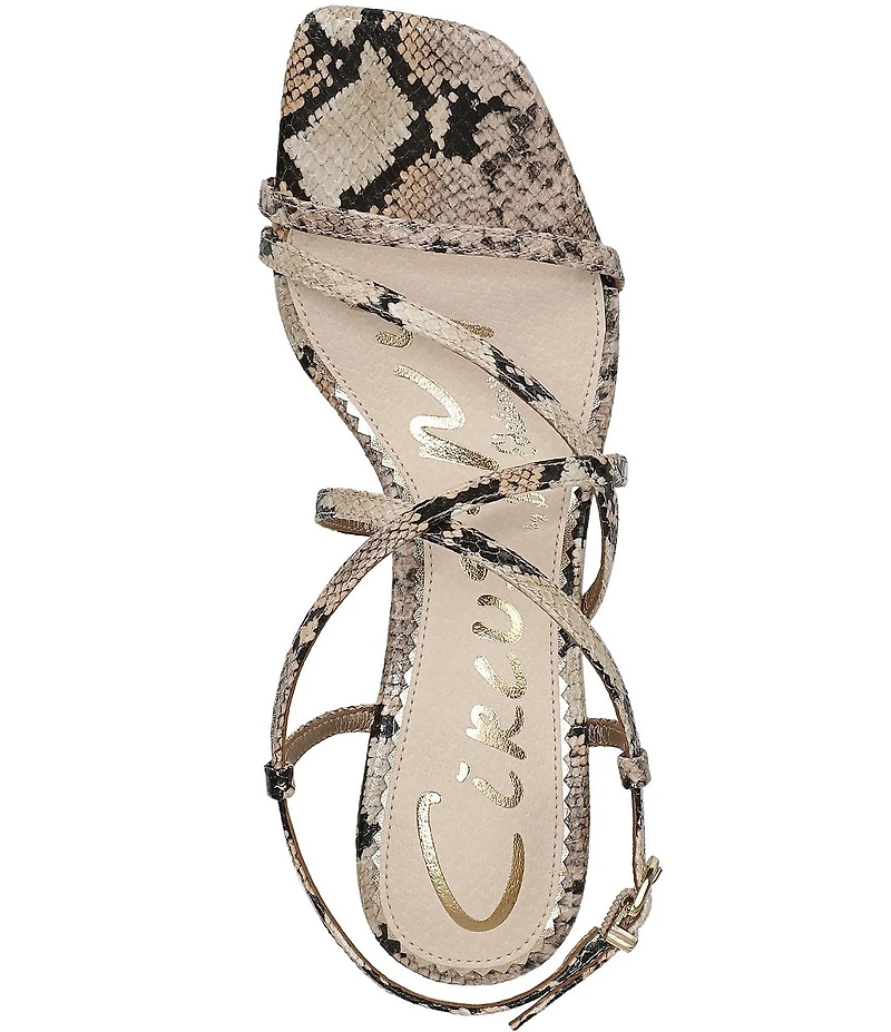 Circus NY by Sam Edelman Jasmine Snake Print Ankle Strap Dress Sandals