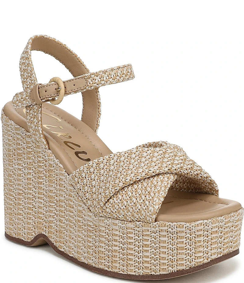 Circus NY by Sam Edelman Joanne Twist Raffia Ankle Strap Platform Wedge Sandals