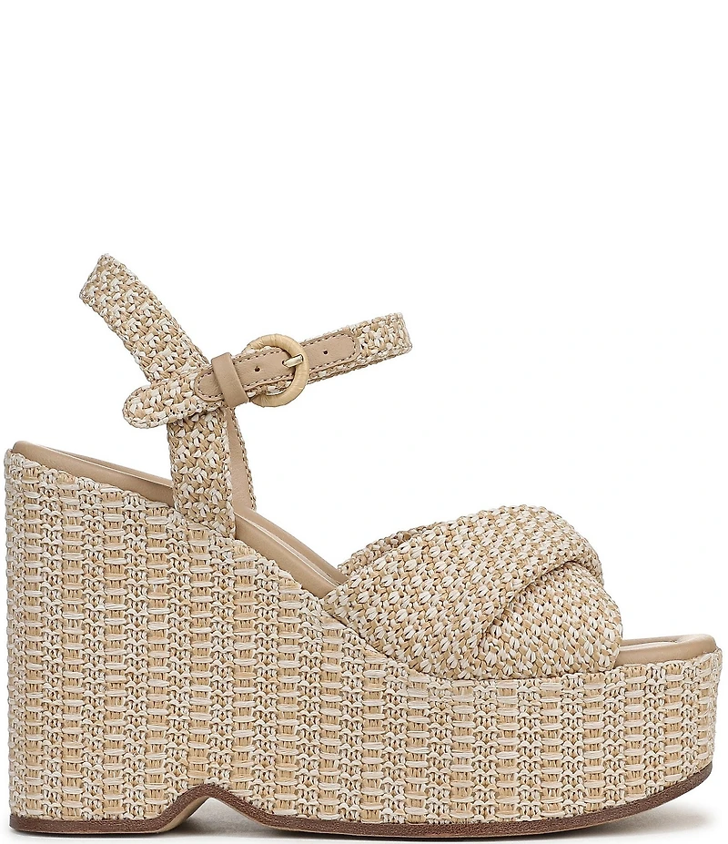 Circus NY by Sam Edelman Joanne Twist Raffia Ankle Strap Platform Wedge Sandals