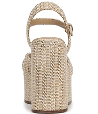 Circus NY by Sam Edelman Joanne Twist Raffia Ankle Strap Platform Wedge Sandals