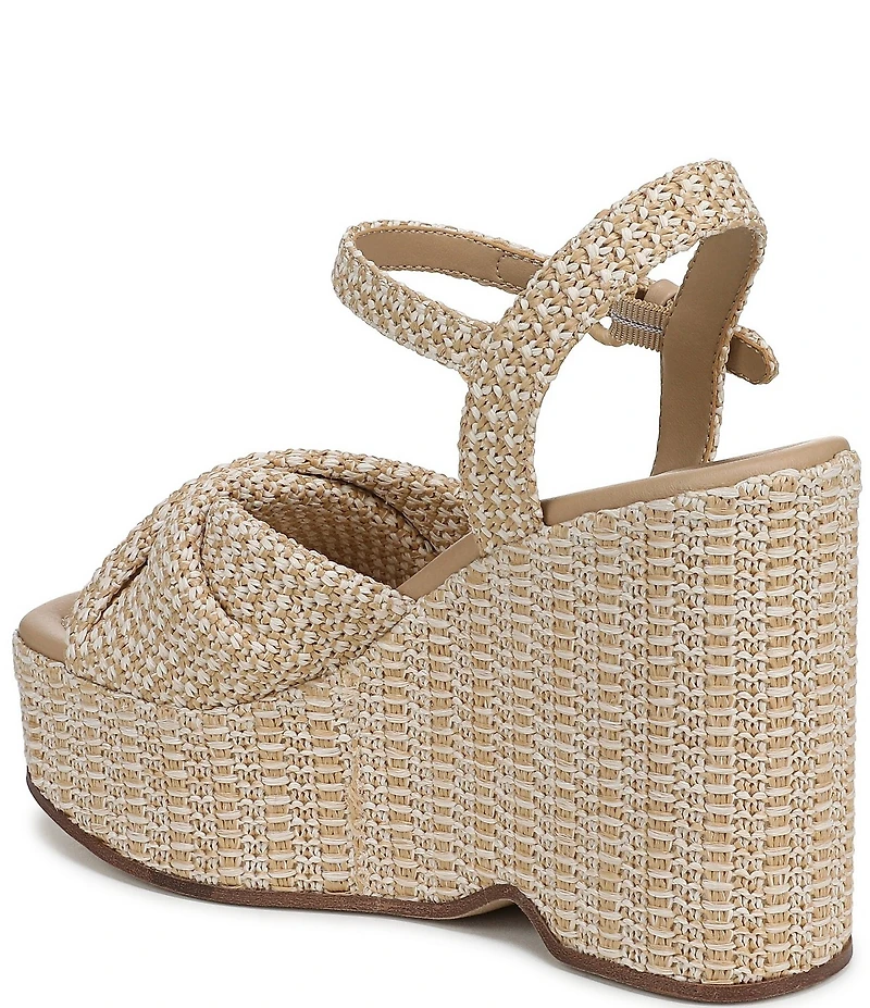 Circus NY by Sam Edelman Joanne Twist Raffia Ankle Strap Platform Wedge Sandals