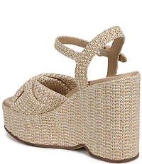 Circus NY by Sam Edelman Joanne Twist Raffia Ankle Strap Platform Wedge Sandals