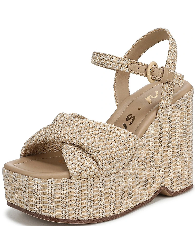 Circus NY by Sam Edelman Joanne Twist Raffia Ankle Strap Platform Wedge Sandals
