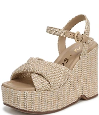 Circus NY by Sam Edelman Joanne Twist Raffia Ankle Strap Platform Wedge Sandals
