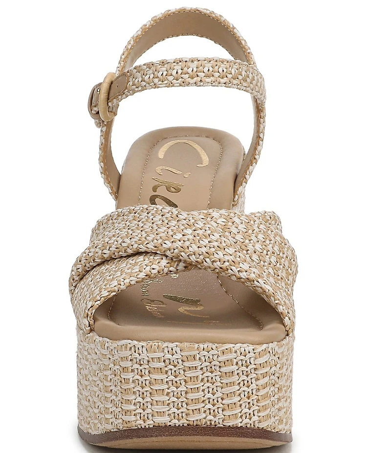 Circus NY by Sam Edelman Joanne Twist Raffia Ankle Strap Platform Wedge Sandals