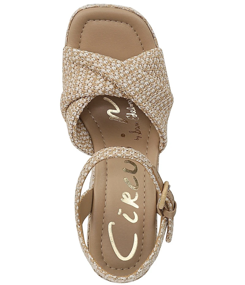 Circus NY by Sam Edelman Joanne Twist Raffia Ankle Strap Platform Wedge Sandals