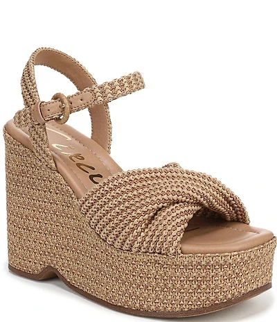 Circus NY by Sam Edelman Joanne Twist Raffia Ankle Strap Platform Wedge Sandals