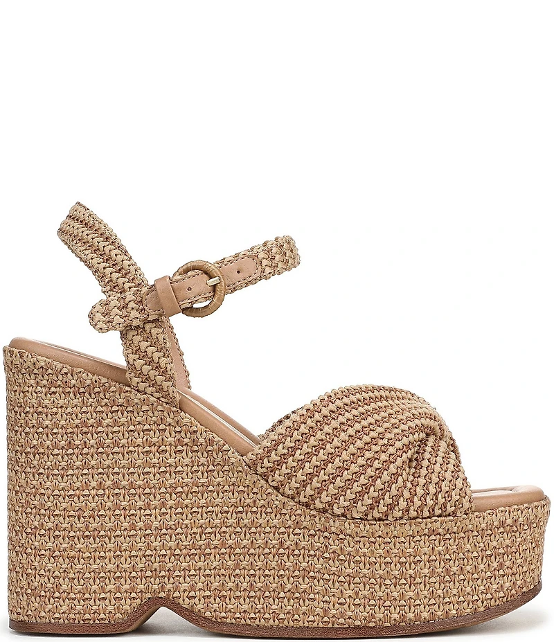 Circus NY by Sam Edelman Joanne Twist Raffia Ankle Strap Platform Wedge Sandals