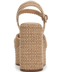Circus NY by Sam Edelman Joanne Twist Raffia Ankle Strap Platform Wedge Sandals