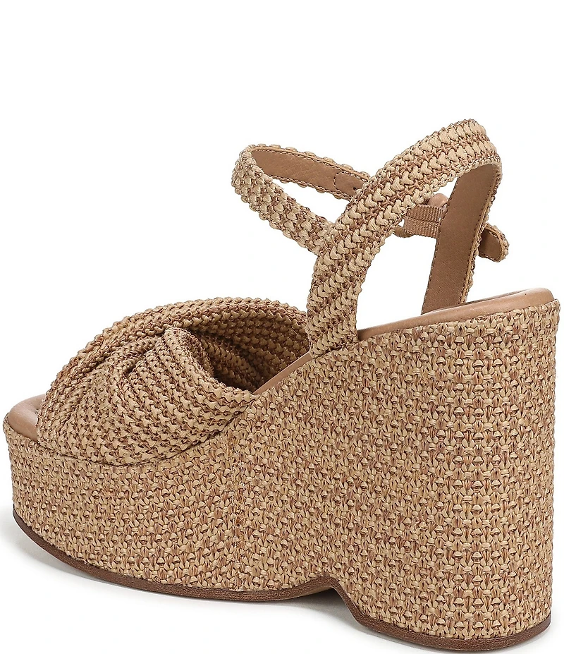 Circus NY by Sam Edelman Joanne Twist Raffia Ankle Strap Platform Wedge Sandals