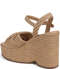 Circus NY by Sam Edelman Joanne Twist Raffia Ankle Strap Platform Wedge Sandals