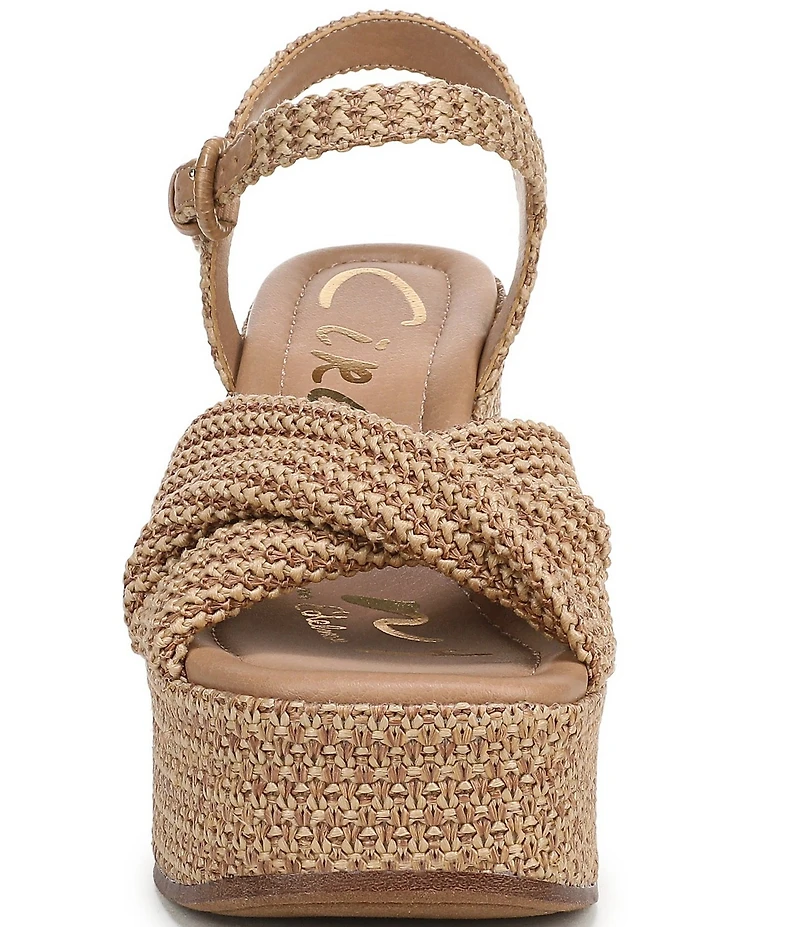 Circus NY by Sam Edelman Joanne Twist Raffia Ankle Strap Platform Wedge Sandals