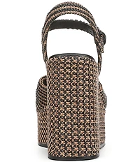 Circus NY by Sam Edelman Joanne Twist Raffia Ankle Strap Platform Wedge Sandals