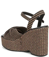 Circus NY by Sam Edelman Joanne Twist Raffia Ankle Strap Platform Wedge Sandals