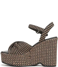 Circus NY by Sam Edelman Joanne Twist Raffia Ankle Strap Platform Wedge Sandals