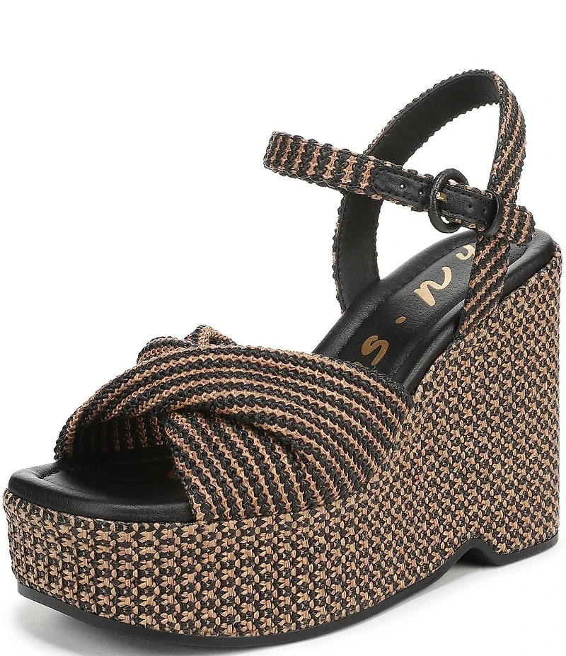 Circus NY by Sam Edelman Joanne Twist Raffia Ankle Strap Platform Wedge Sandals