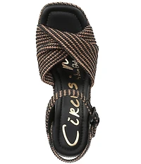 Circus NY by Sam Edelman Joanne Twist Raffia Ankle Strap Platform Wedge Sandals