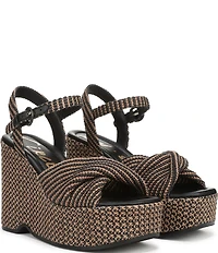 Circus NY by Sam Edelman Joanne Twist Raffia Ankle Strap Platform Wedge Sandals